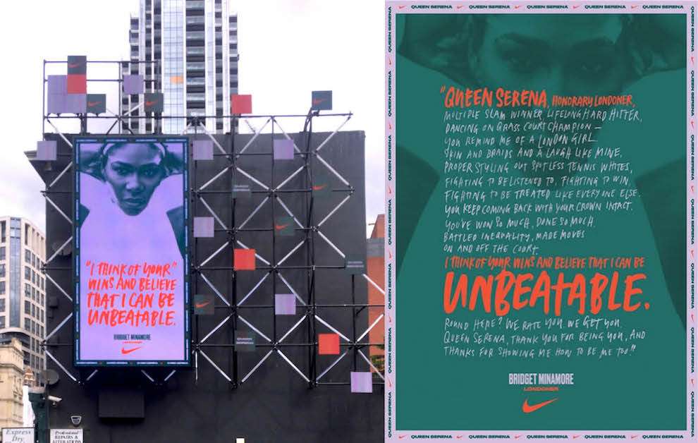 Ulla Puggaard, Typography illustration for Nike campaign on Serena Williams